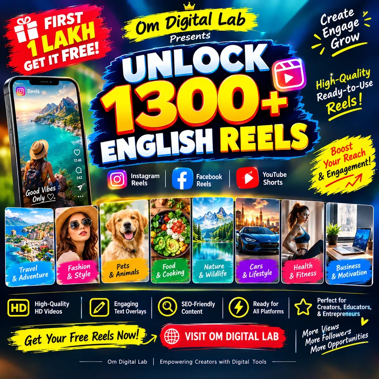 Unlock 1300+ English Reels – First 1 Lakh Get It Free!