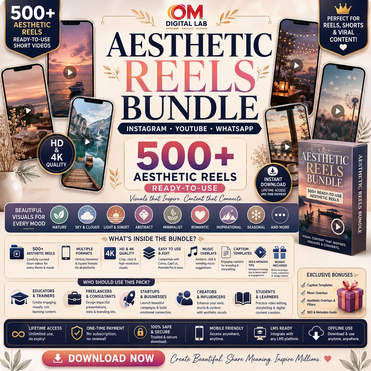 Aesthetic Reels Bundle – Instagram, YouTube & WhatsApp