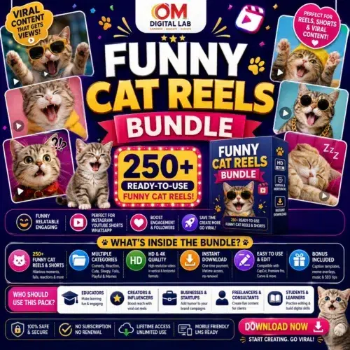 Funny Cat Reels Bundle – 250+ Ready-to-Use