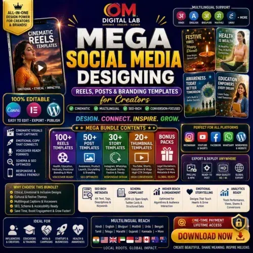 Mega Social Media Designing: Reels, Posts & Branding Templates for Creators