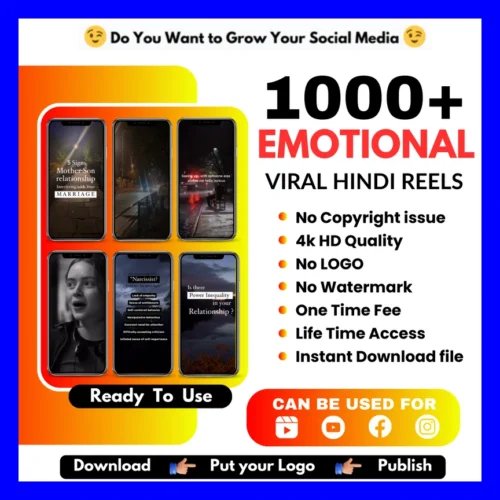Emotional Reels Bundle – 1000+ Instagram, YouTube & WhatsApp